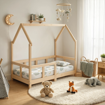 Lit Cabane Enfant en Pin Massif 70x140 cm| Doudoucabane