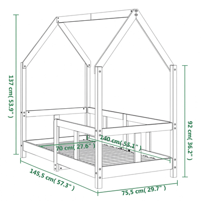 Lit Cabane Enfant en Pin Massif 70x140 cm| Doudoucabane
