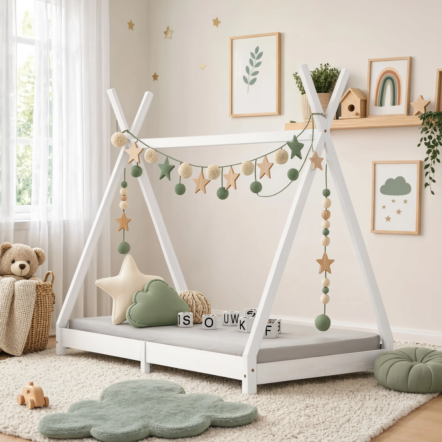 Lit Tipi Enfant en Pin Massif 70x140 cm | Doudoucabane