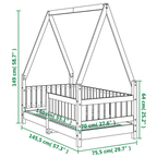 Lit Cabane Maisonnette Enfant Blanc avec Barrières en Pin Massif 70x140 cm | Doudoucabane
