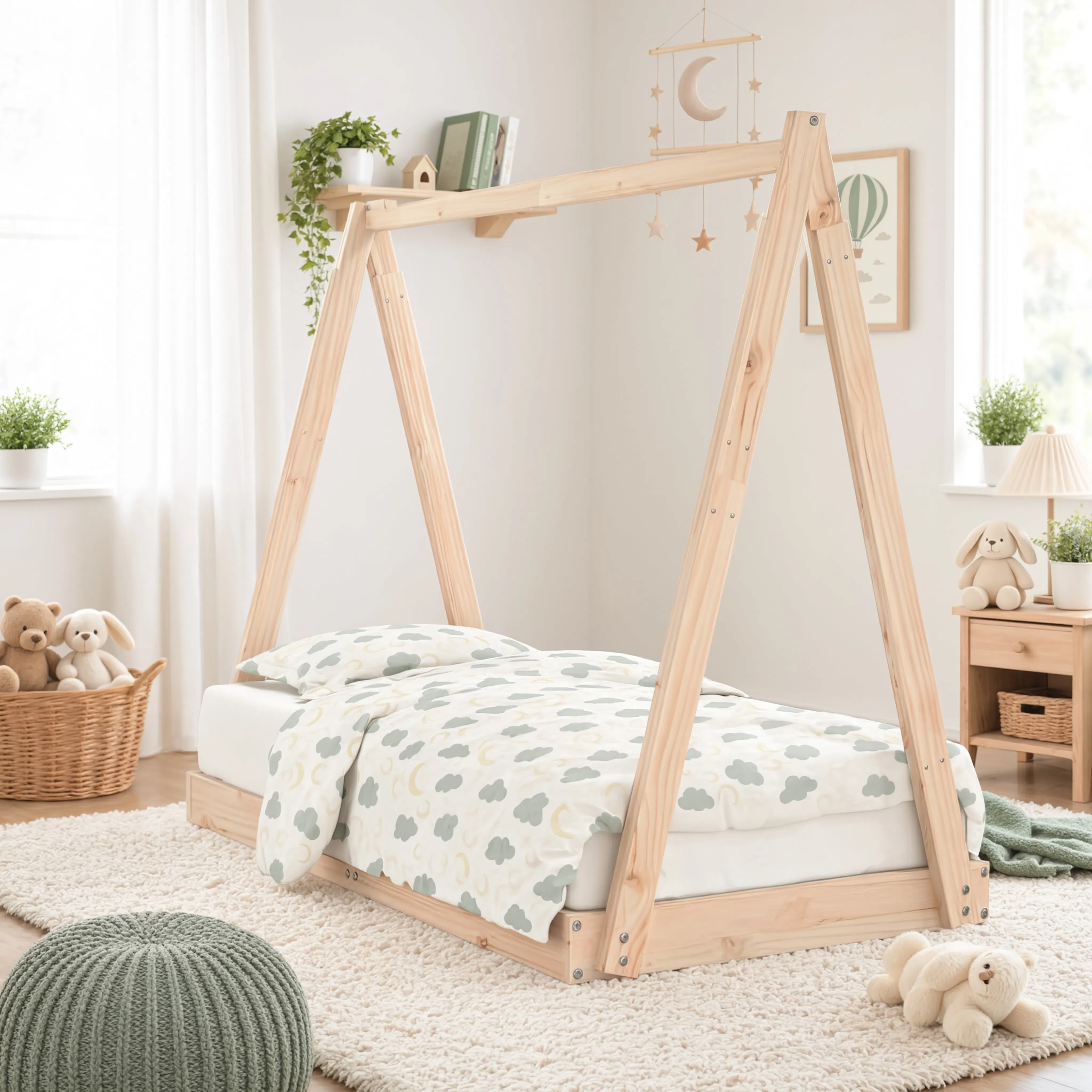 Lit Montessori Enfant en Pin Massif | Doudoucabane