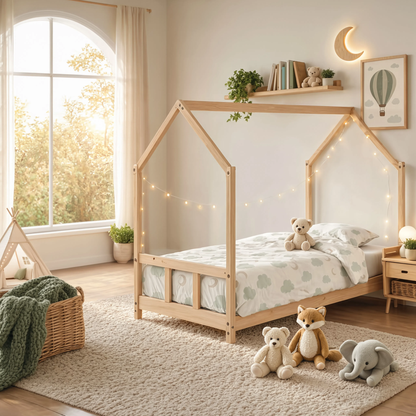 Lit Cabane Enfant en Pin Massif 90x190 cm | Doudoucabane