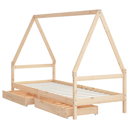 Lit Cabane Enfant avec Tiroirs en Pin Massif | Doudoucabane
