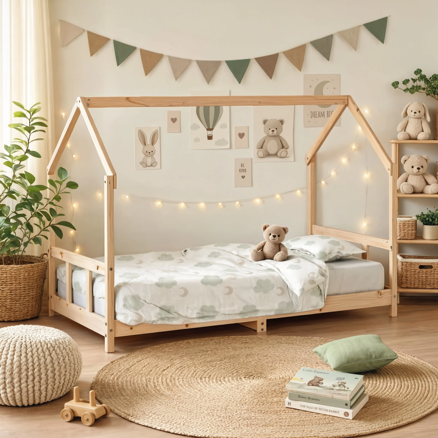 Lit Cabane Enfant en Pin Massif 90x190 cm | Doudoucabane