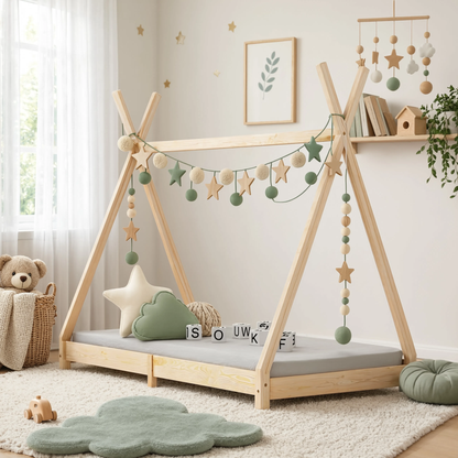 Lit Tipi Enfant en Pin Massif 70x140 cm | Doudoucabane