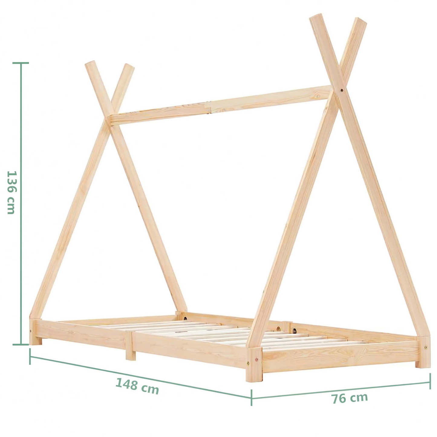 Lit Tipi Enfant en Pin Massif 70x140 cm | Doudoucabane