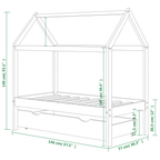 Lit Cabane Enfant Compact avec Tiroir en Pin Massif | Doudoucabane